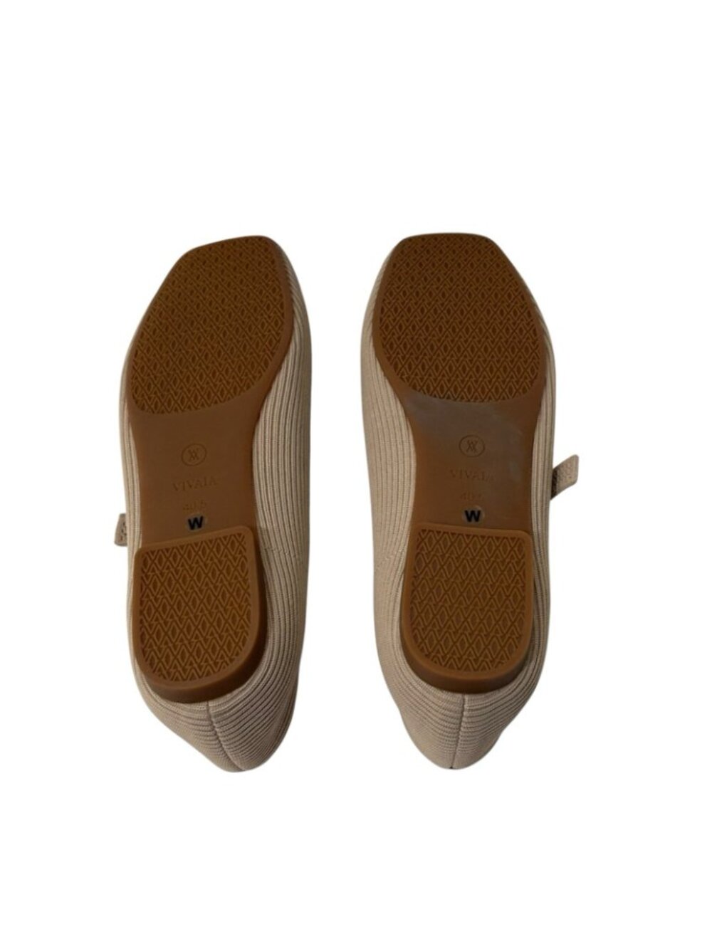 Vivaia Margot Mary Jane Shoes Beige Ribbed Knit Square Toe Sz 40.5 US 9.5 - Picture 8 of 9